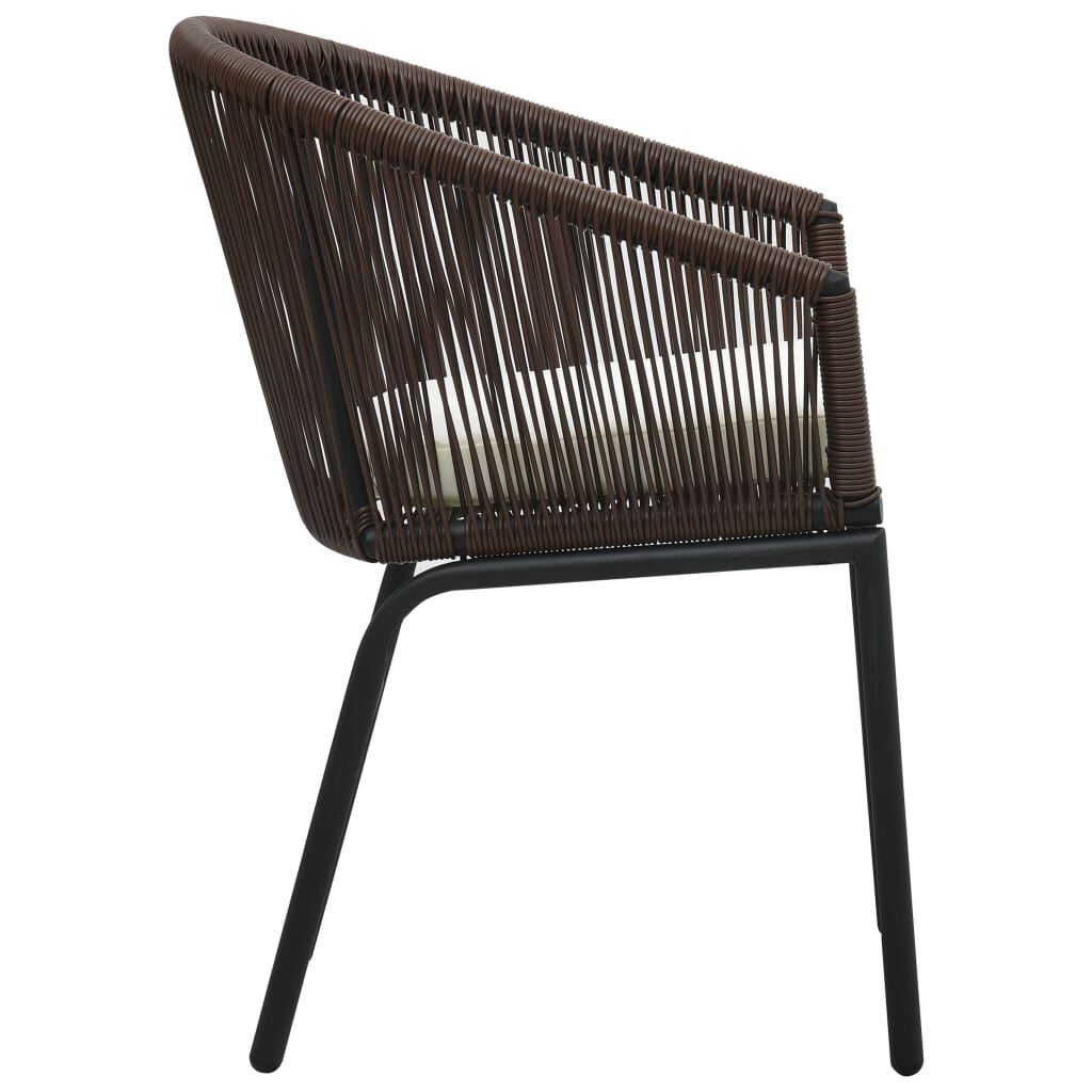 vidaXL Garden Chairs 2 pcs Brown PE Rattan