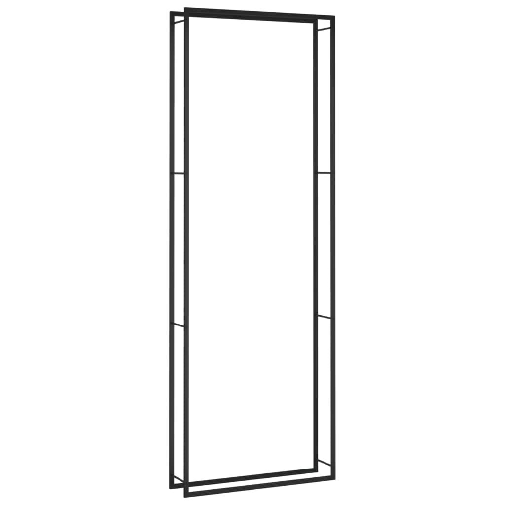 vidaXL Firewood Rack Matt Black 110x28x312 cm Steel