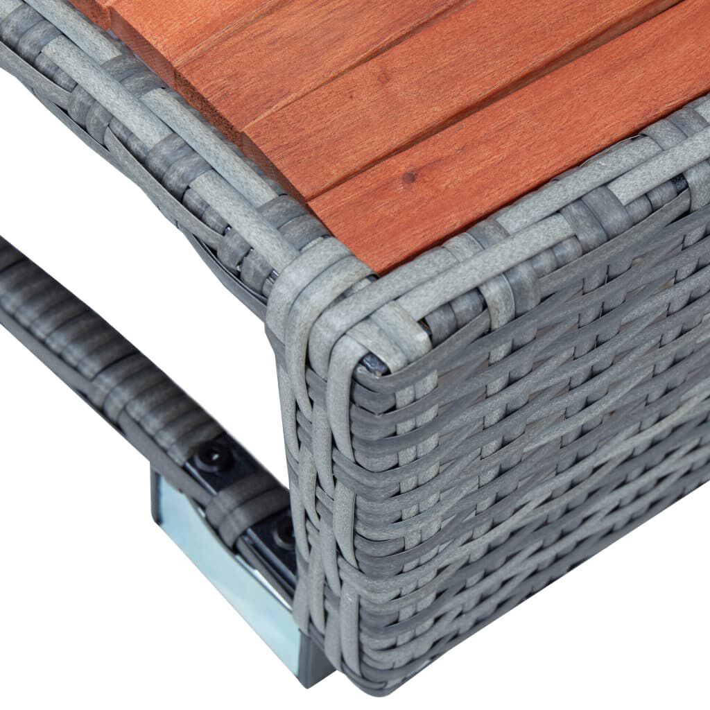 vidaXL Spa Step Grey Poly Rattan 92x45x25 cm