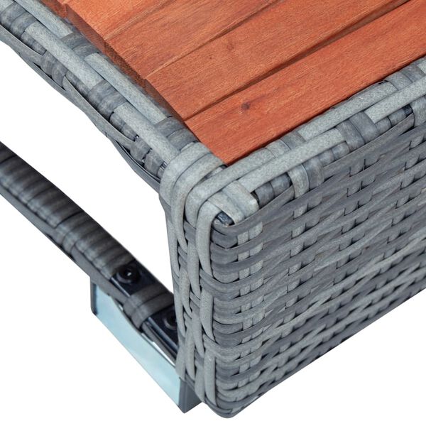 vidaXL Spa Step Grey Poly Rattan 92x45x25 cm