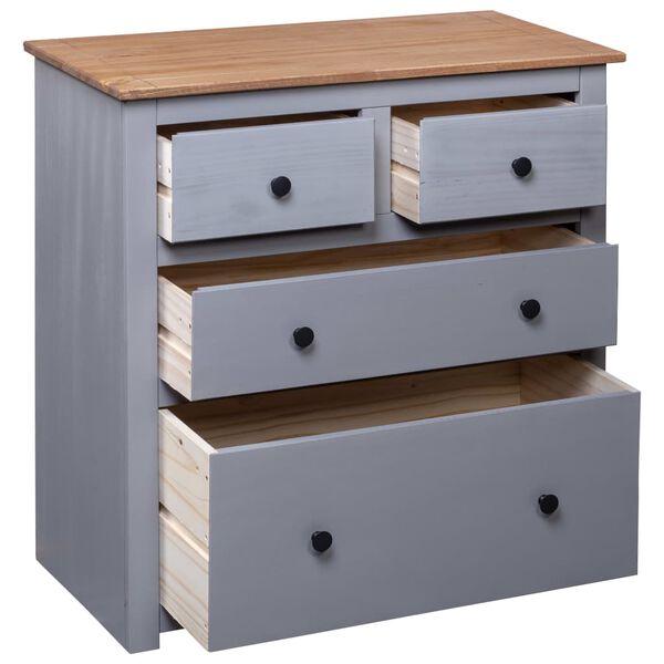 vidaXL Sideboard Grey 80x40x83 cm Pinewood Panama Range