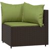 vidaXL 3 Piece Garden Lounge Set with Cushions Brown Poly Rattan