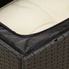vidaXL Garden Sofa with Cushions 3-Seater Black Poly Rattan