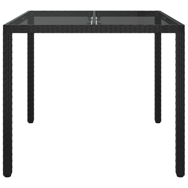 vidaXL Garden Dining Table Black 90x90x75 cm Poly Rattan