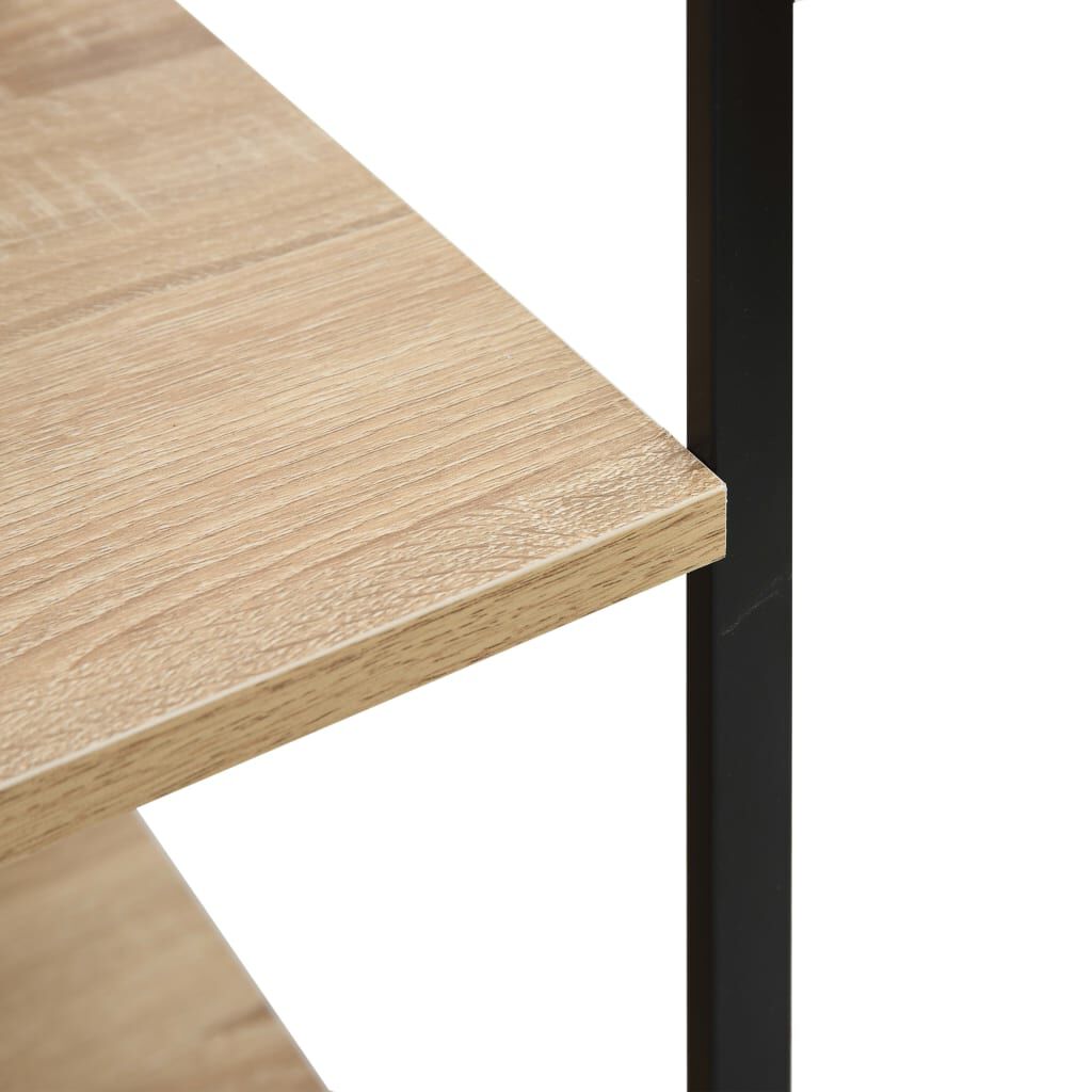 vidaXL Microwave Cabinet Black and Oak 60x39.6x79.5 cm Engineered Wood