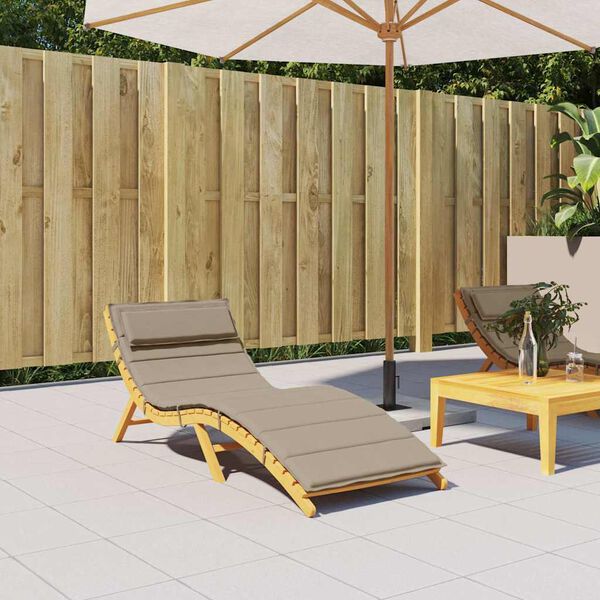 vidaXL Sun Lounger Cushion Taupe 180x60x4 cm Oxford Fabric