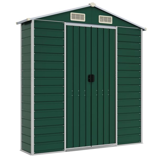 vidaXL Garden Shed Green 191x130x198 cm Galvanised Steel