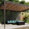 vidaXL 9 Piece Garden Lounge Set with Cushions Poly Rattan Black
