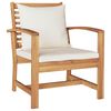 vidaXL Chair 2 pcs Brown and Cream 65 x 60 x 76.5 cm Solid Teak Wood