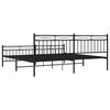 vidaXL Metal Bed Frame without Mattress with Footboard Black 193x203cm