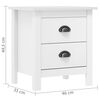 vidaXL Bedside Cabinet Hill 2 pcs White 46x35x49.5 cm Solid Pine Wood