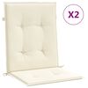 vidaXL Garden Lowback Chair Cushions 2 pcs Cream 100x50x3 cm