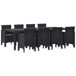 vidaXL Garden Dining Set 9 pcs Anthracite Polt rattan