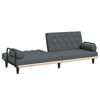 vidaXL Sofa Bed with Armrests Dark Grey Fabric