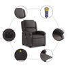 vidaXL Electric Stand up Massage Recliner Chair Dark Brown Real Leather