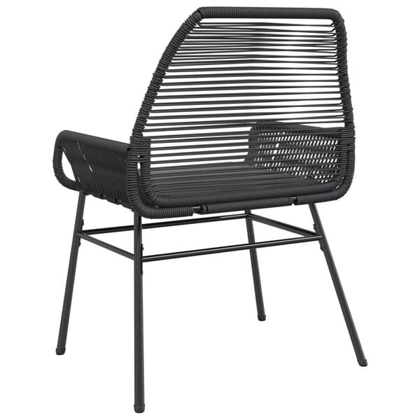 vidaXL Garden Chairs 2 pcs with Cushions Black Poly Rattan
