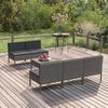 vidaXL 6 Piece Garden Lounge Set with Cushions Poly Rattan Grey