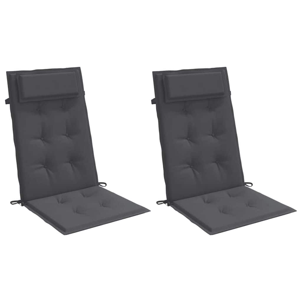 vidaXL Highback Chair Cushions 2 pcs Anthracite Oxford Fabric