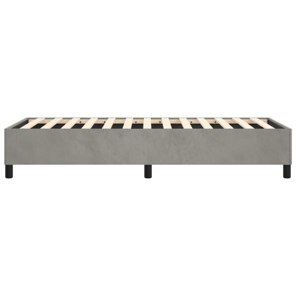 vidaXL Bed Frame without Mattress Light Grey Twin XL Velvet (US Only)
