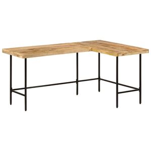 vidaXL Desk 165x110x77 cm Solid Wood Mango and Iron