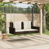 vidaXL Swing Bench with Cushions Brown 119x56x48 cm Poly Rattan