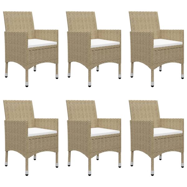vidaXL 7 Piece Garden Dining Set Beige