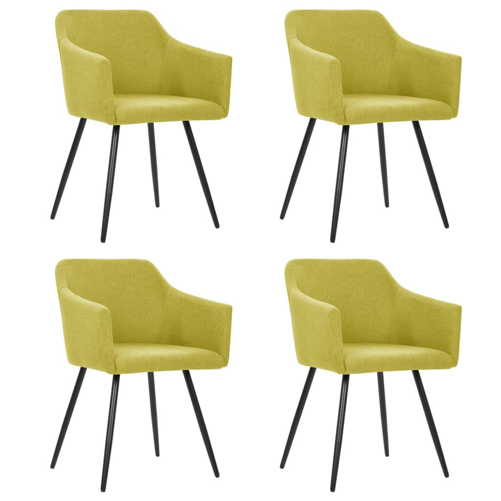 vidaXL Dining Chairs 4 pcs Green Fabric