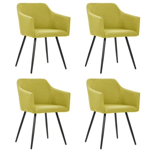 vidaXL Dining Chairs 4 pcs Green Fabric