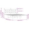 vidaXL Metal Bed Frame without Mattress with Headboard Black 150x200cm