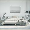 vidaXL Bed Frame without Mattress Light Grey King Fabric