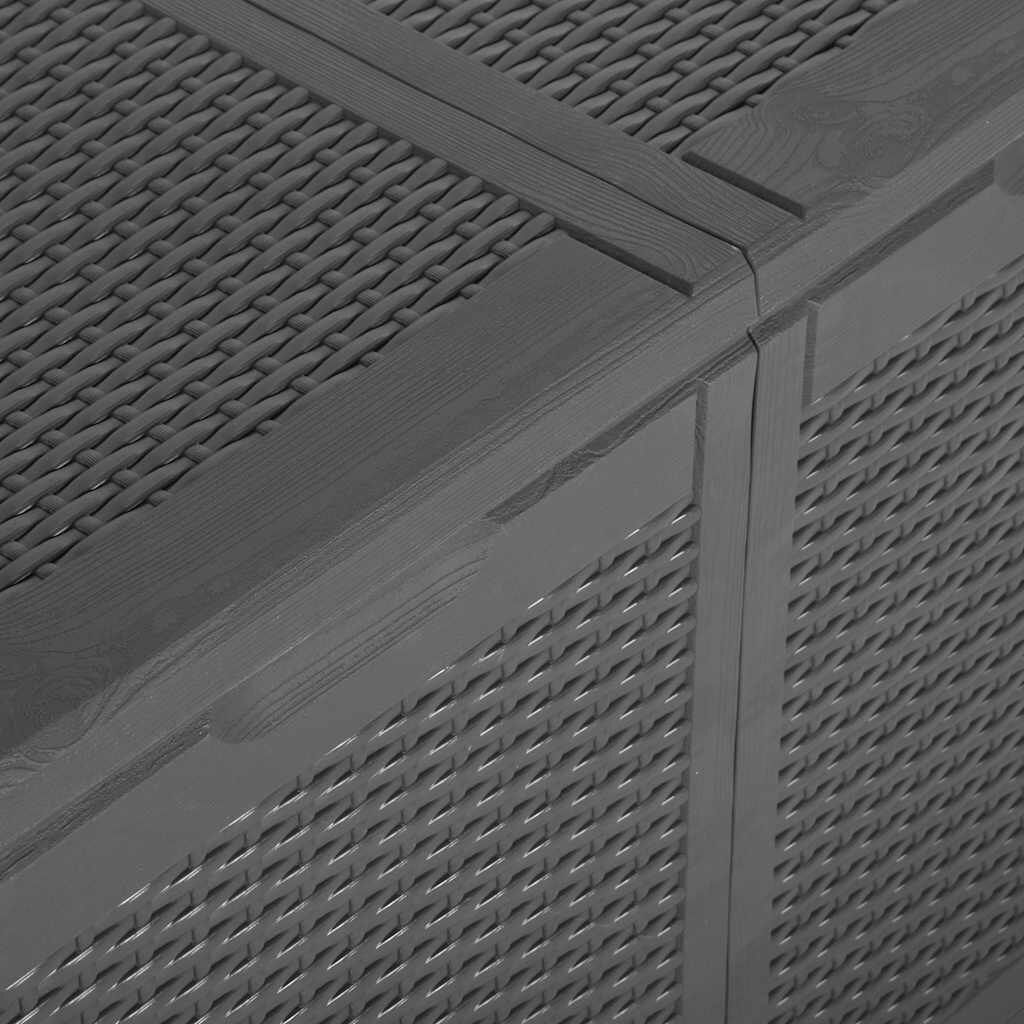 vidaXL Garden Storage Box 180L Black PP Rattan