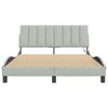 vidaXL Bed Frame without Mattress "Hanko" Light Grey 137x190 cm Double Velvet
