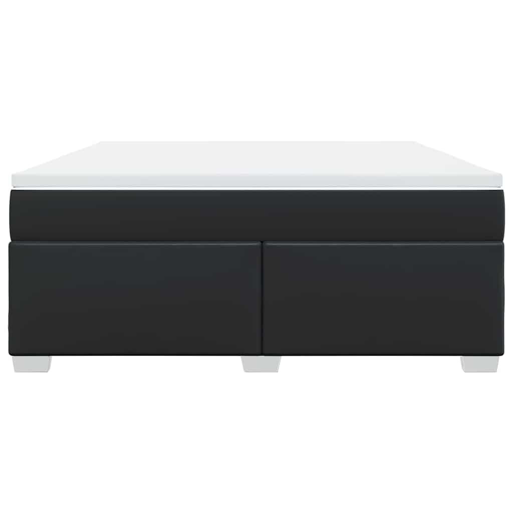 vidaXL Box Spring Bed with Mattress Black California King Faux Leather