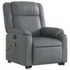 vidaXL Stand up Massage Recliner Chair Grey Faux Leather