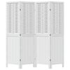 vidaXL Room Divider 4 Panels White Solid Wood Paulownia