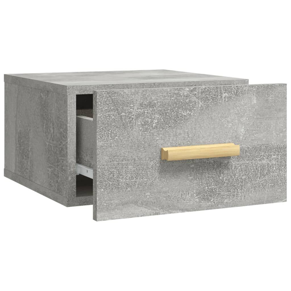 vidaXL Wall-mounted Bedside Cabinets 2 pcs Concrete Grey 35x35x20 cm