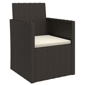 vidaXL Garden Armchair with Cushion Black Poly Rattan