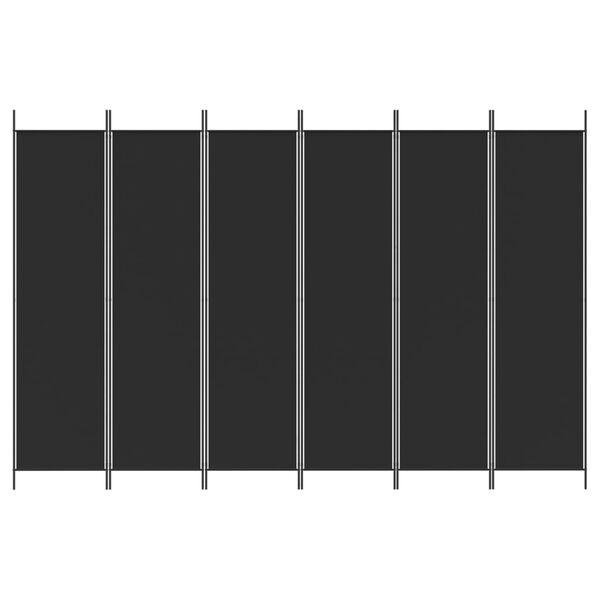vidaXL 6-Panel Room Divider Black 300x200 cm Fabric