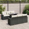 vidaXL 7 Piece Garden Sofa Set with Cushions Black Poly Rattan