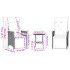 vidaXL 3 Piece Bistro Set with Cushions Grey Poly Rattan