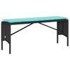 vidaXL 3 Piece Garden Dining Set with Cushions Black Poly Rattan