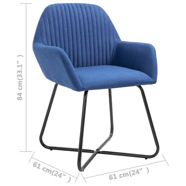 vidaXL Dining Chairs 4 pcs Blue Fabric