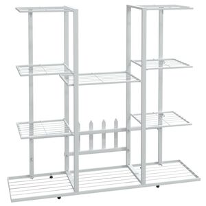 vidaXL Flower Stand 94.5x25x89 cm White Iron