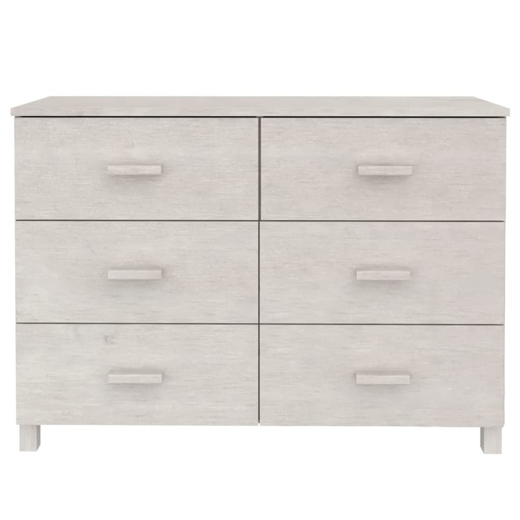vidaXL Sideboard HAMAR White 113x40x80 cm Solid Wood Pine