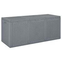 vidaXL Garden Storage Box Grey PP Rattan 270 L