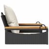 vidaXL Swing Bench with Cushions Black 63x62x40 cm Poly Rattan