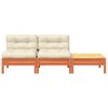 vidaXL Garden Sofa with Cushions and Footstool 2-Seater