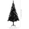 vidaXL Artificial Pre-lit Christmas Tree with Stand Black 240 cm PVC
