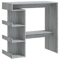 vidaXL Bar Table with Storage Rack Grey Sonoma 100x50x101.5 cm