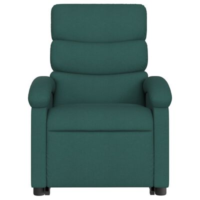 vidaXL Stand up Recliner Chair Dark Green Fabric